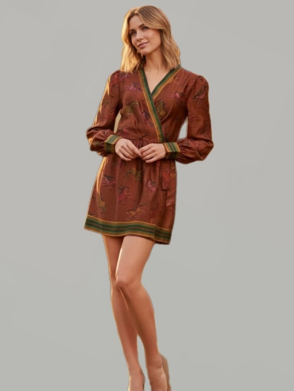 CHEALSEA & VIOLET HORSE MINI WRAP DRESS